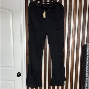 Jodifl Black Mineral Wash Sweatpants Size S